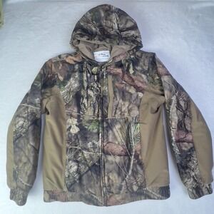 Rustic Ridge Jacket Mens Large Camo Hooded Insulated Mossy Oak Hunting Coat